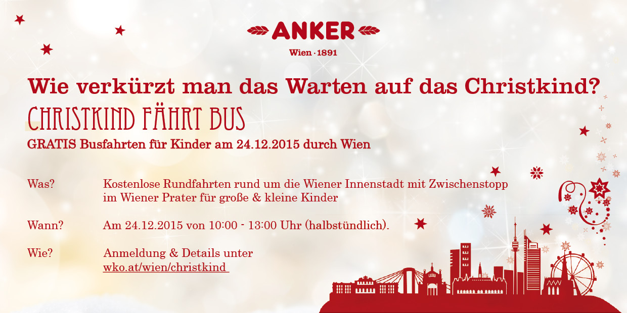 Christkind fährt bus Infokarte